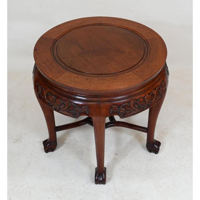 You are viewing a gorgeous antique Chinese pedestal stand / side table Circa 1860 on this piece which has carved aprons...