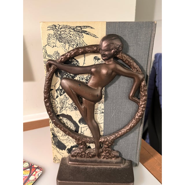 1930s Art Deco Nude Dancer Cast Iron Bookends For Sale - Image 4 of 8