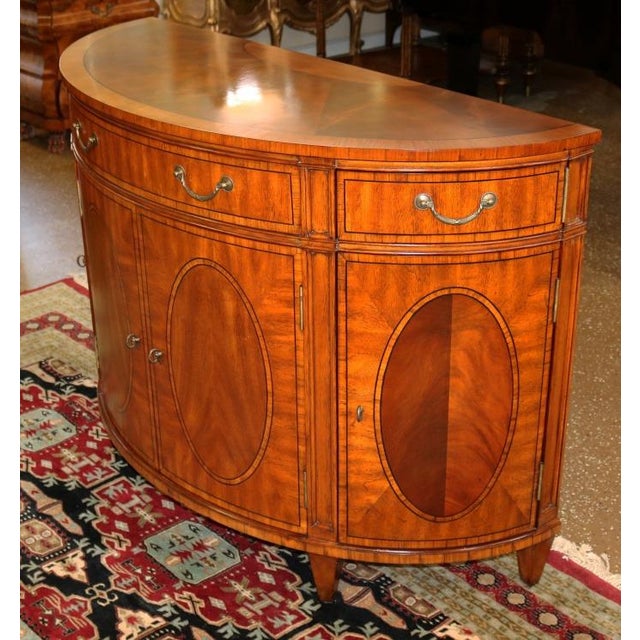 Ethan Allen Townhouse Collection Inlaid Demilune Server Sideboard