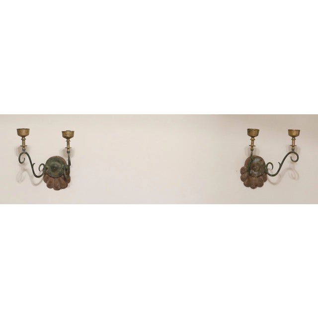 Wood 19th Century Antique Anglo-Indian Candle Sconces - A Pair For Sale - Image 7 of 7