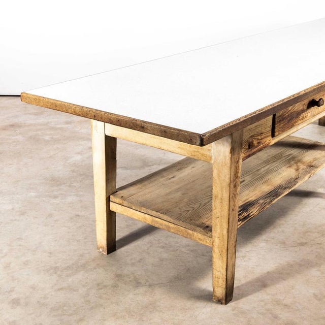 Wood Large French Scullery Prep Table, 1950s For Sale - Image 7 of 13