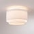 Nova Coronado 18" Flush Mount by Nova - Modern Satin Nickel Steel, Double Drum White Linen Shade, Dimmable Elv, Ideal for Hallway Bedroom For Sale - Image 4 of 6