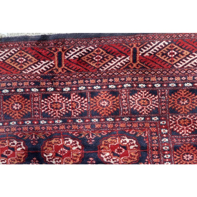 1960s, Handmade Vintage Uzbek Bukhara Rug 5' X 8.3' For Sale In New York - Image 6 of 16