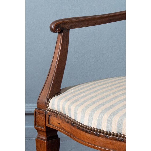 Brown Early 19th Century French Provincial Armchairs with Tapered Legs, Set of 2 For Sale - Image 8 of 13