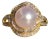 The Malibu Creek: Pearl and Natural Diamond Swirl Ring in Yellow Gold For Sale