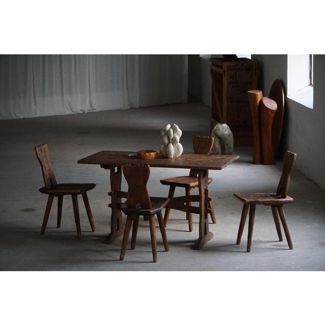 Mid 20th Century Swedish Rustic Hand-Crafted Pine Table, 1940s For Sale - Image 18 of 18