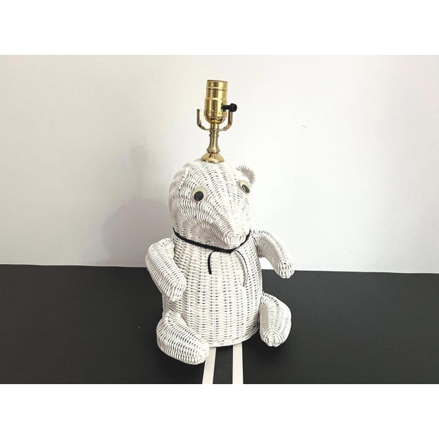1970s Wicker Teddy Bear Lamp & Shade For Sale - Image 13 of 18