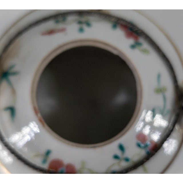 19th or 20th Century Chinese Famille Rose Enamel Teapot With Butterflies For Sale - Image 9 of 16