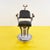 Vintage Metal Barber Stool, 1950s For Sale - Image 10 of 10