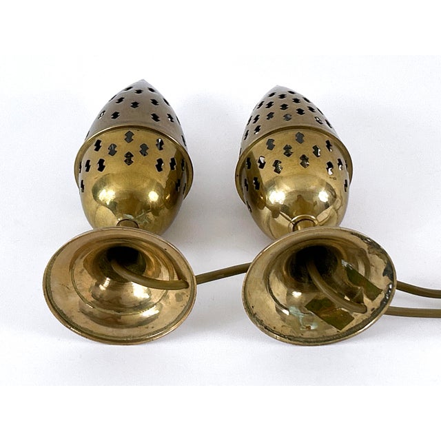 Perforated Brass Bedside Table Lamps, Sweden, 1960s, Set of 2 For Sale - Image 18 of 18