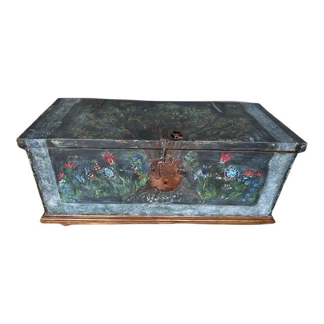 Mid 20th Century Folk Art Pine Blanket Chest For Sale