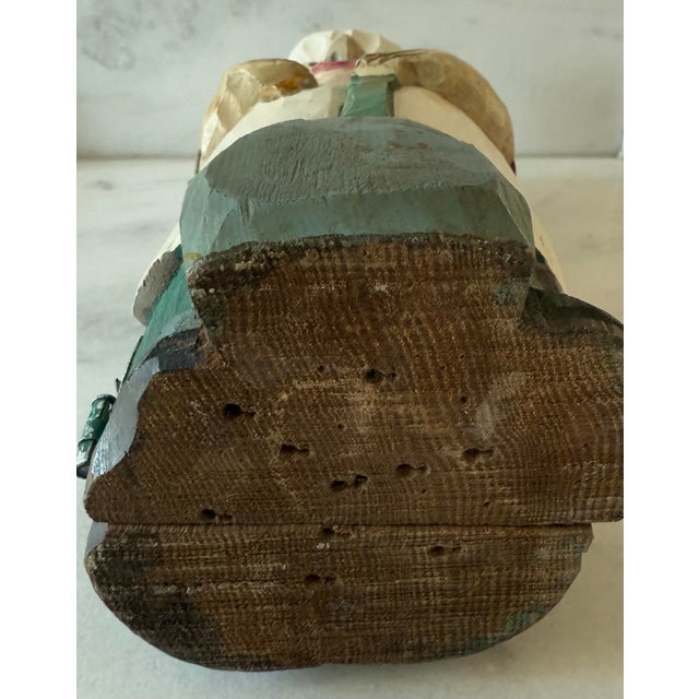 Vintage Hand Carved Wood Italian Chef Wine Bottle Holder For Sale - Image 12 of 12