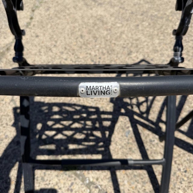 Martha Stewart Living Collection Cast Aluminum High Patio Pool Arm Chairs - Pair For Sale - Image 11 of 11