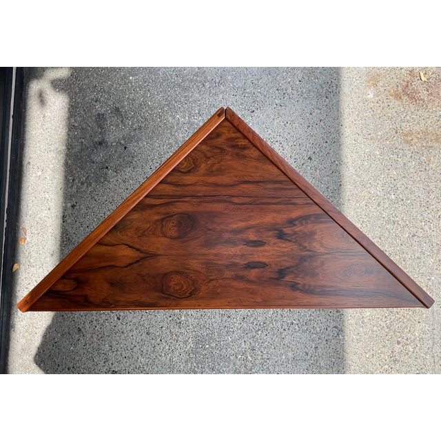 Rare Set of 3 Attributed to Kai Kristiansen Rosewood Nesting Tables, Vildbjerg Møbelfabrik, Denmark, 1960s For Sale - Image 9 of 14