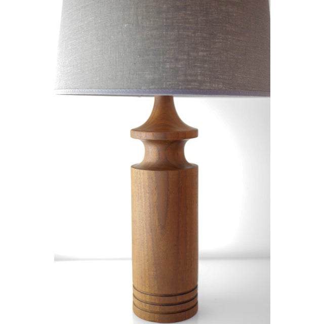 Mid-Century Modern Large Mid-Century Modern Danish Teak Table Lamps, Set of 2 For Sale - Image 3 of 13