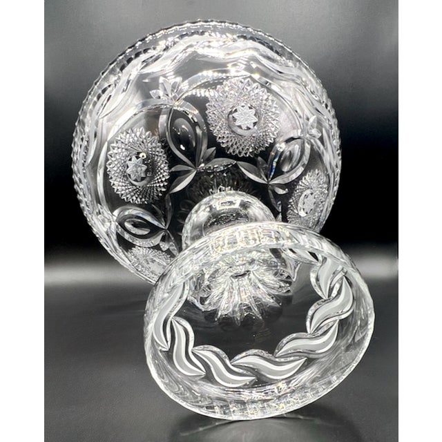 Vintage Crystal Centrepiece Pedestal Bowl on Baluster Stem, 1960s For Sale - Image 17 of 18