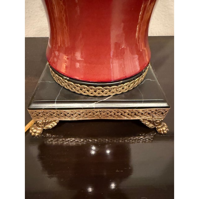 1970s Hollywood Regency Frederick Cooper Red Lamps With Silk Tassels, a Pair For Sale - Image 11 of 13