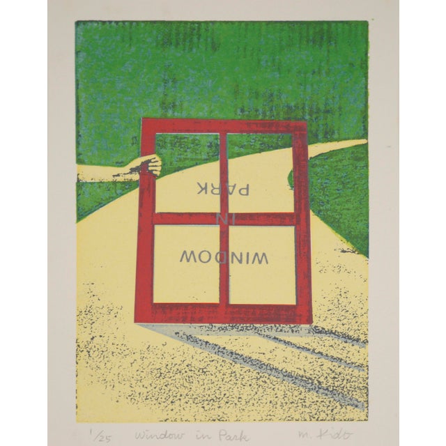 Contemporary "Window in the Park" - Lithograph on Paper For Sale - Image 3 of 5