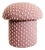 Mushroom Ottoman in Petal Pink Wool Dot For Sale