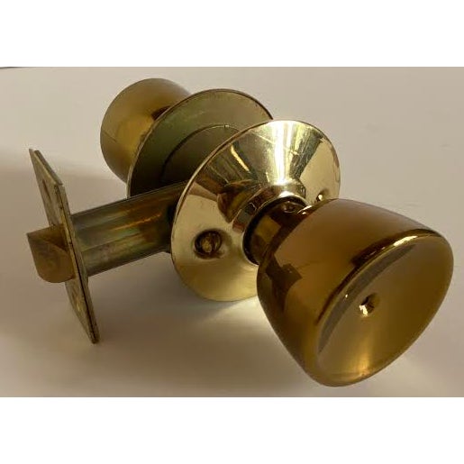 Mid-Century Modern 1960s Mid-Century Modern Polished Brass Skillman Privacy Doorset For Sale - Image 3 of 7