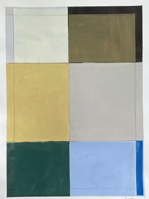 Lake Series, Contemporary Abstract Landscape Painting on Paper