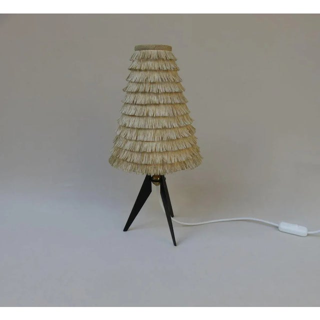 Mid-Century Modern Austrian Tripod Brass Table Lamp, 1950s For Sale - Image 3 of 18