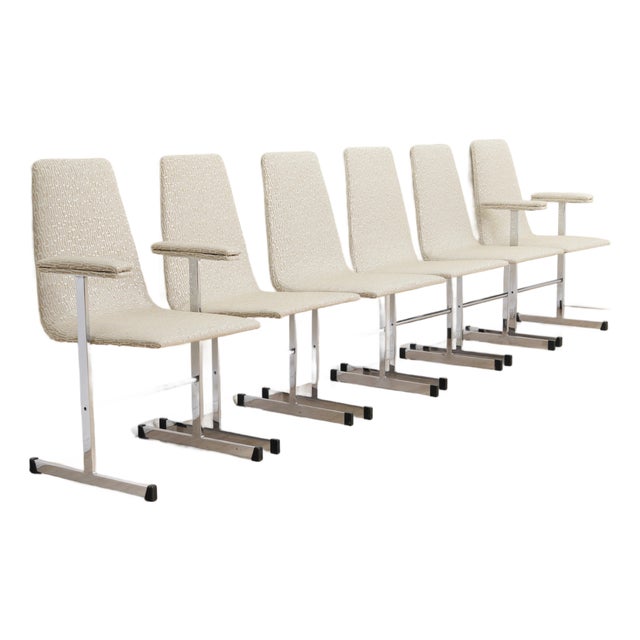 Post Modern Chrome Dining Chairs by Tim Bates for Pieff Furniture, 1970s For Sale