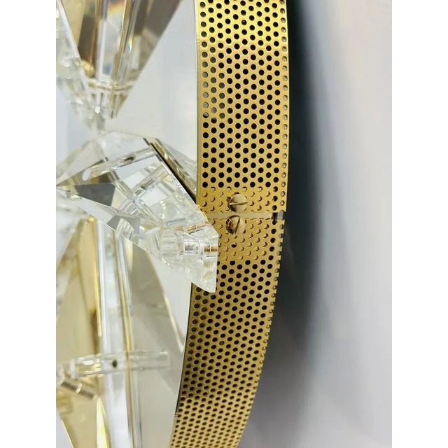 Brass Brass & Crystal Ceiling/Wall Light Made in Italy For Sale - Image 8 of 12