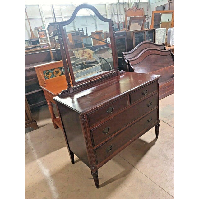 Antique Mahogany Bedroom Dresser With Mirror Chairish