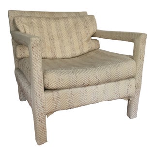 Vintage Mid Century Milo Baughman Style Parsons Arm Chair For Sale
