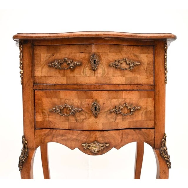 Wood Antique French Burr Walnut Chest of Drawers, 1880 For Sale - Image 7 of 10