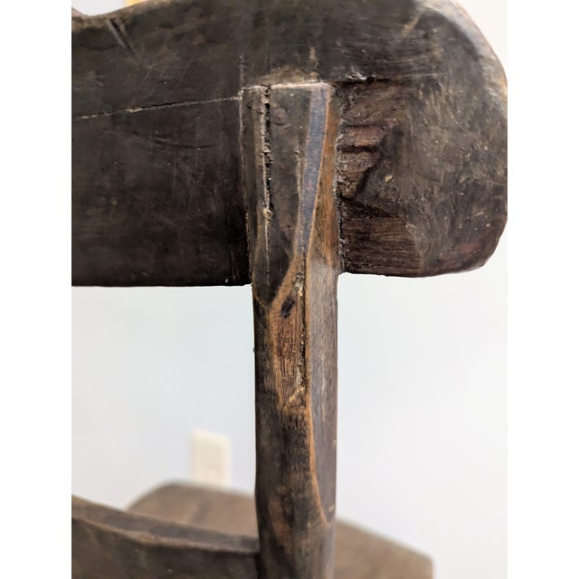 Antique Half Spindle Plank Seat Chair 19th Century For Sale - Image 9 of 10