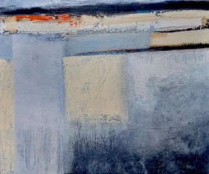 "A Winter Dawn" Contemporary Original Modern Abstract Mixed-Media Painting by Patricia McParlin