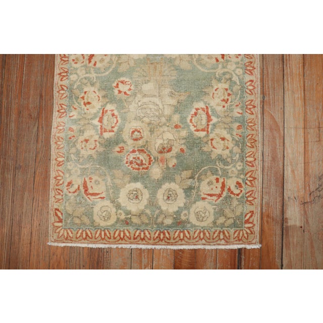 Early 20th Century Zabihi Collection Persian Kashan Light Green Mat - 1'11" x 2'9" For Sale - Image 4 of 7