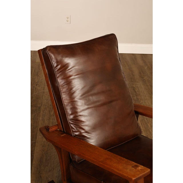 L. & J.G. Stickley, Inc. Antique L & JG Stickley Mission Oak Morris Rocker For Sale - Image 4 of 18