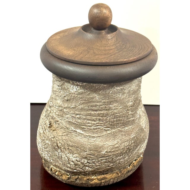 Faux Elephant Foot Humidor with Carved Hardwood Lid, Late 20th Century For Sale - Image 9 of 10