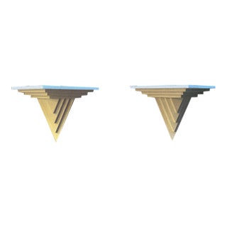 1980s Art Deco Postmodern Shelf Shelves Display- a Pair For Sale