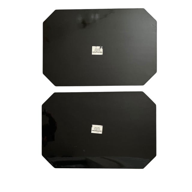 Contemporary Gold Leaf Elongated Octagonal Placemats. Set of 6. Bloomingdale's For Sale - Image 3 of 8