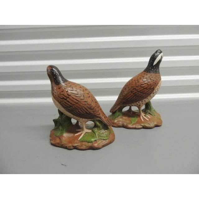 American Vintage Hand Painted "Bob White" Quails Birds Figurines - Set of 2 For Sale - Image 3 of 7
