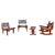 Vintage Dining Room Set by Angel Pazmino, Ecuador, 1950s, Set of 5 For Sale - Image 6 of 6
