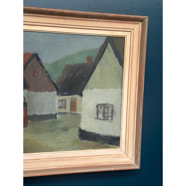 1940s Fabian Lundqvist, Village, 1944, Oil on Canvas, Framed For Sale - Image 5 of 18