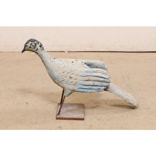Metal Mid 20th Century Spanish Peacock Lawn Ornament For Sale - Image 7 of 12