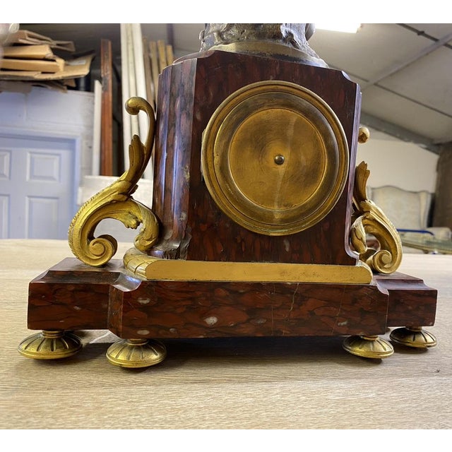 Antique French Marble Mantle Clock For Sale - Image 11 of 18
