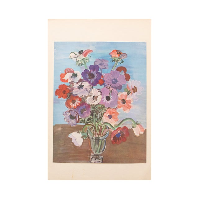 1940s After Raoul Dufy "Bouquet", First Edition Period Swiss Offset Lithograph For Sale