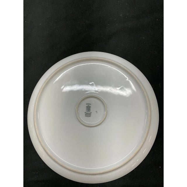 French Country Vintage Bavaria Schumann Arzberg Hand-Painted Floral Porcelain Plate With Gilt Rim, Germany For Sale - Image 3 of 4