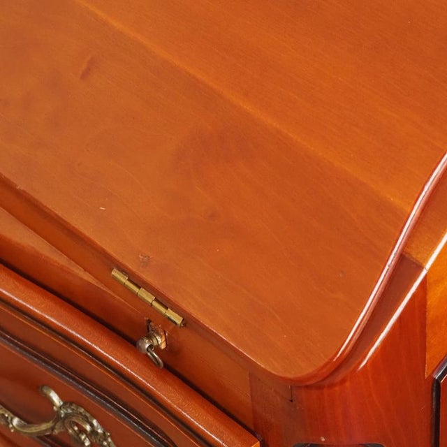 French Country Secretary Desk in Cherry Wood with Writing Flap For Sale - Image 10 of 17
