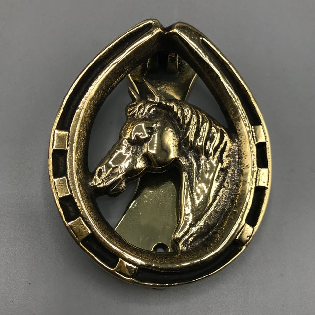 Brass English Equestrian Brass Door Knocker For Sale - Image 8 of 8
