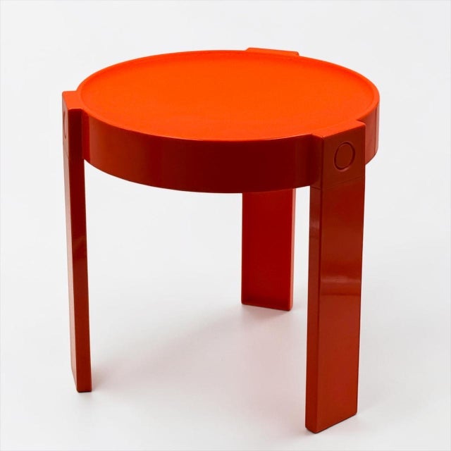 Orange Plastic Nesting Tables by Prisunic, Holland, 1970s, Set of 3 For Sale - Image 10 of 13