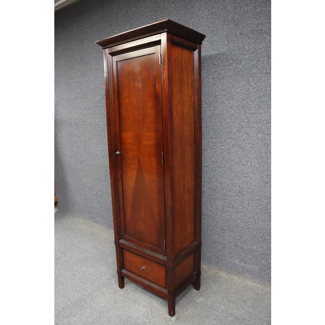 American Signature Cherry Linen Press Cabinet With Drawer For Sale - Image 4 of 14