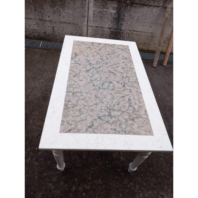 Antique Table with Marble, 1890s For Sale - Image 4 of 9